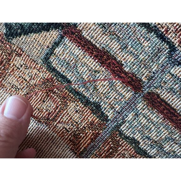 Leaping Deer Reindeer Christmas Vintage‎ Tapestry Afghan Throw 50x60 Cheri Blum - Picture 9 of 9